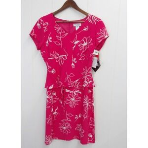 Miss Dorby Petite Women's‎ Dress Size 8P Pink Floral Sleeveless Career #9020